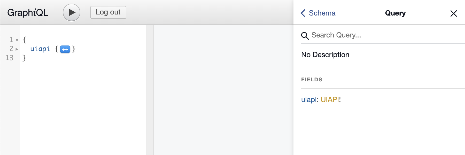 The top-level Query type has a field “uiapi” for the UI API family.