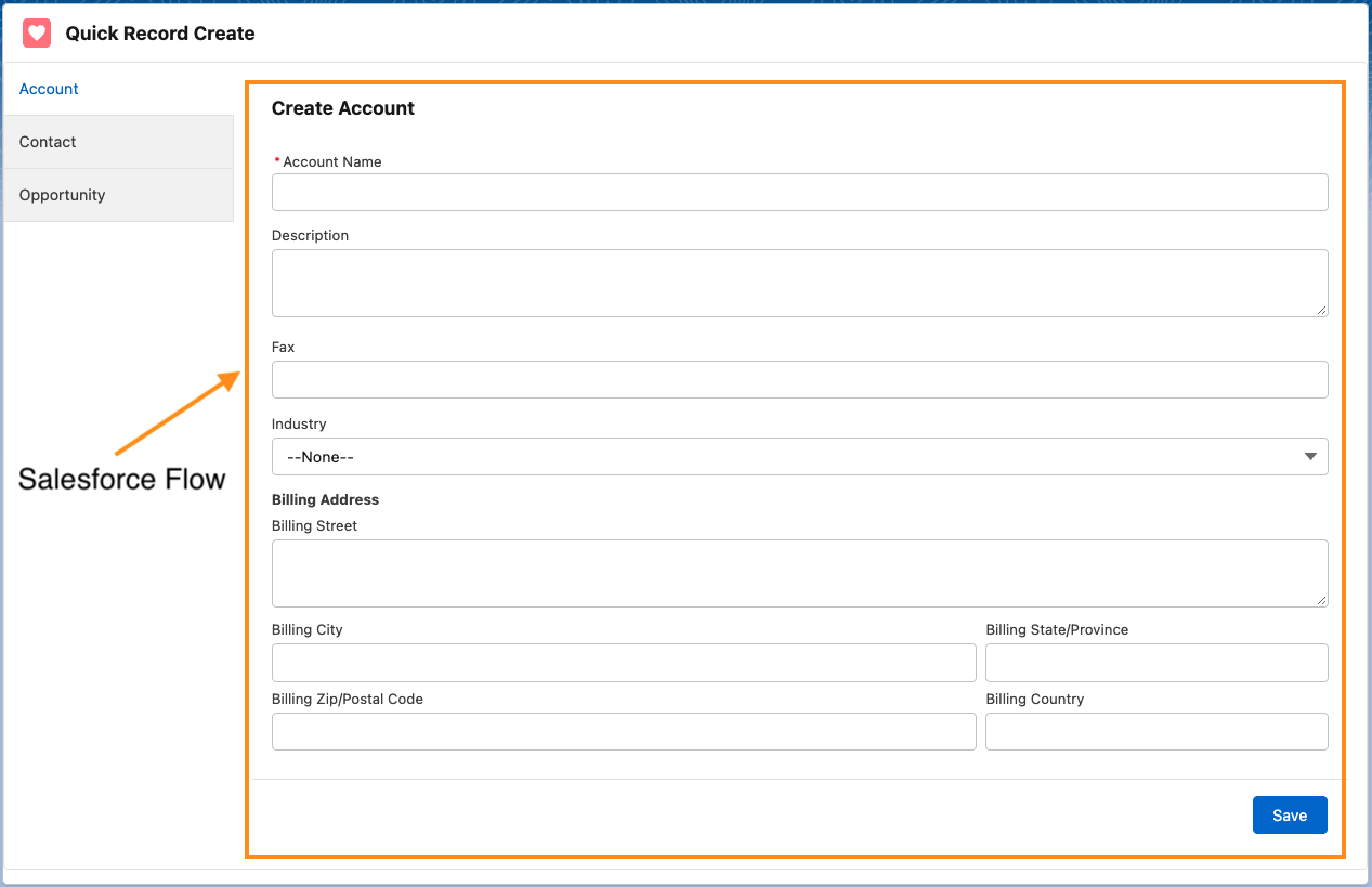 Component architecture for the Quick Record Create component