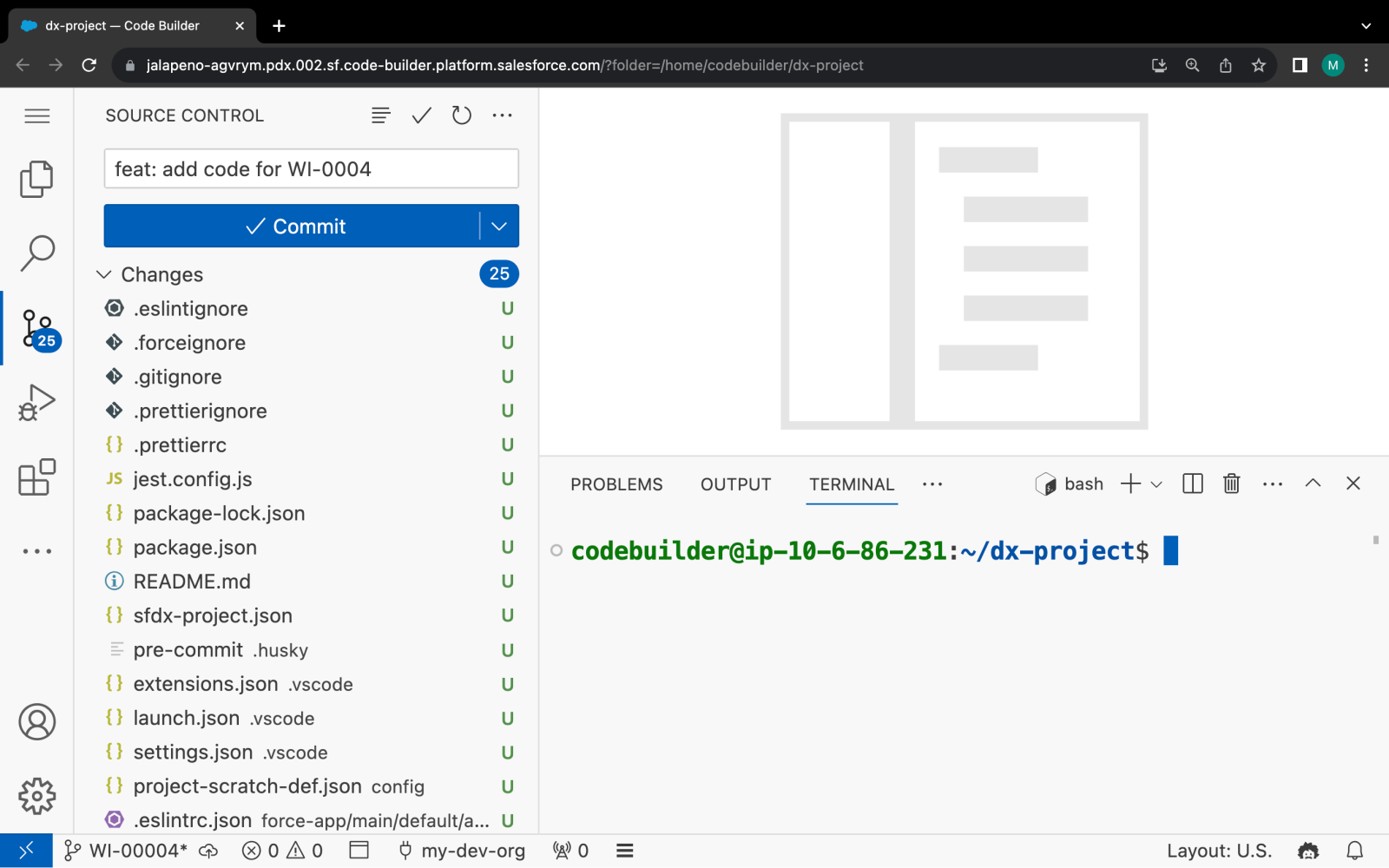 Explore org metadata using Org Browser within Code Builder