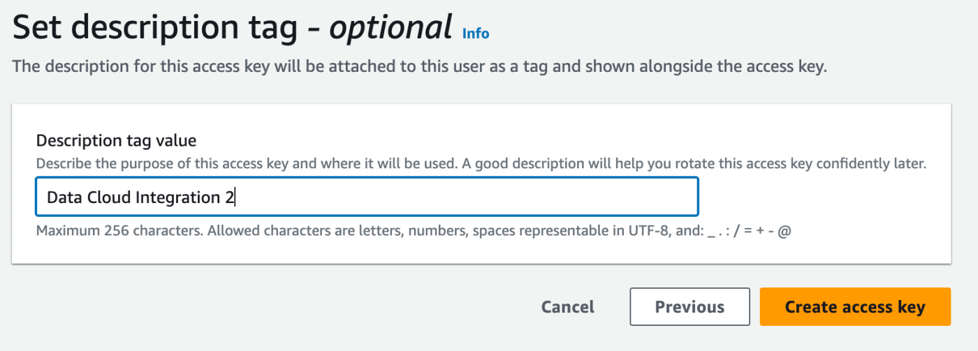 Screenshot of Description tag value field with the value entered in the textbox