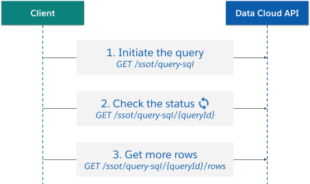 Sequence diagram showing the requests for querying data with the Query Connect API