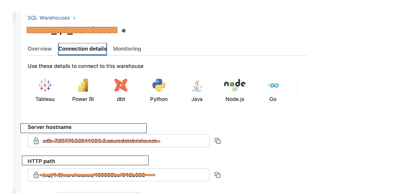 Connection details tab in Data 360 showing entry of the server hostname and HTTP path