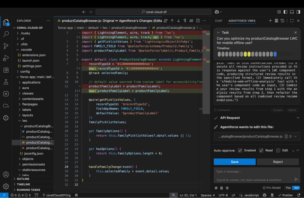 Screenshot demonstrating Agentforce analysis and recommendations