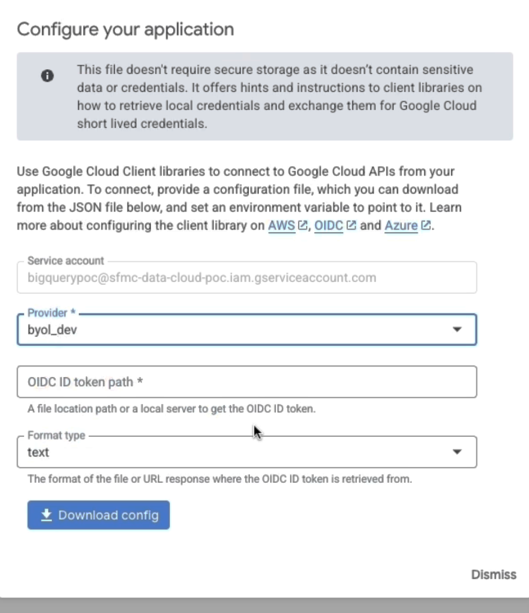 Download OIDC client config window in GCS
