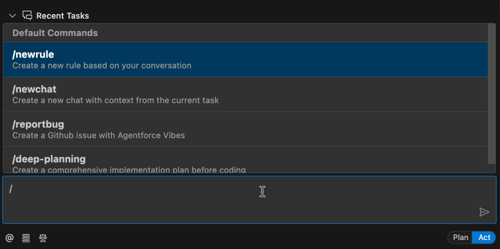 Using the slash (:) commands