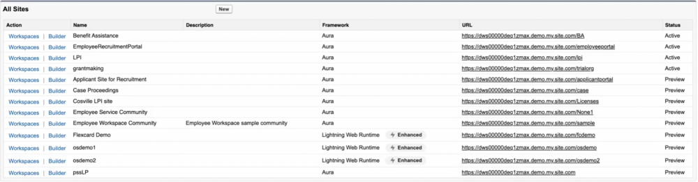 LWR template selection screen.