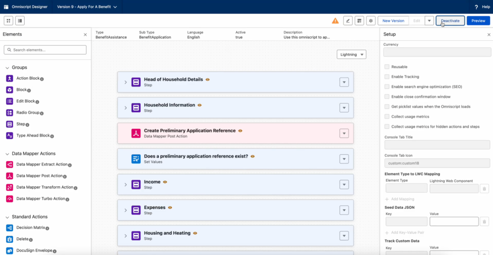 Omnistudio component dragged onto page.