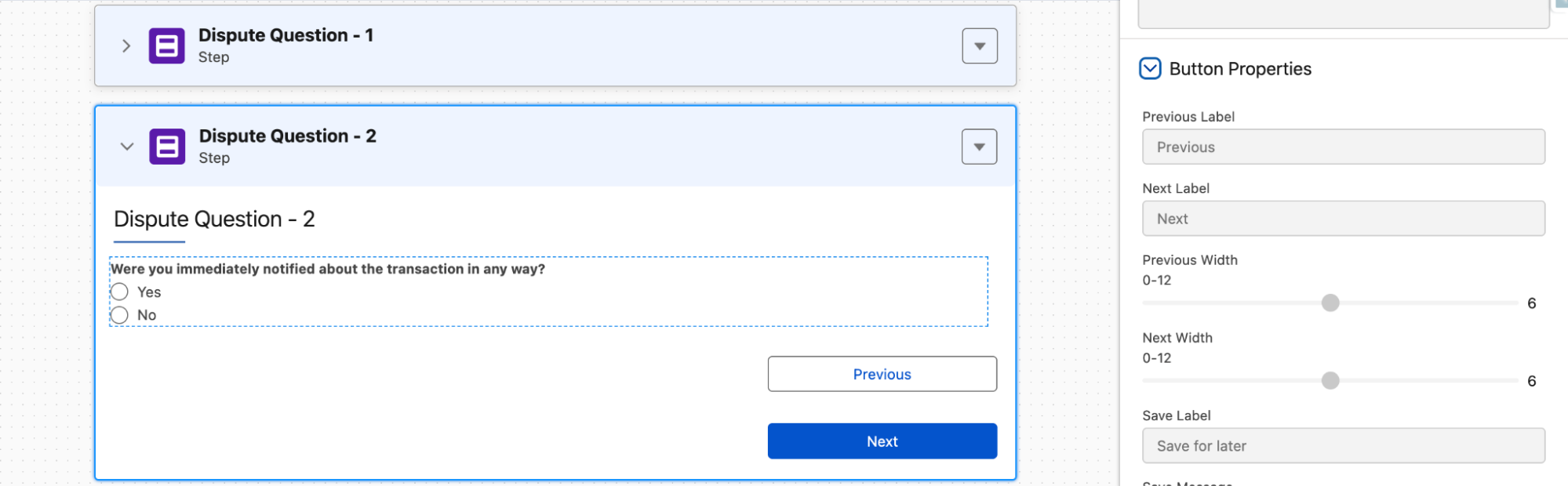 Screenshot of the Omniscript properties panel showing viewport configuration and navigation settings