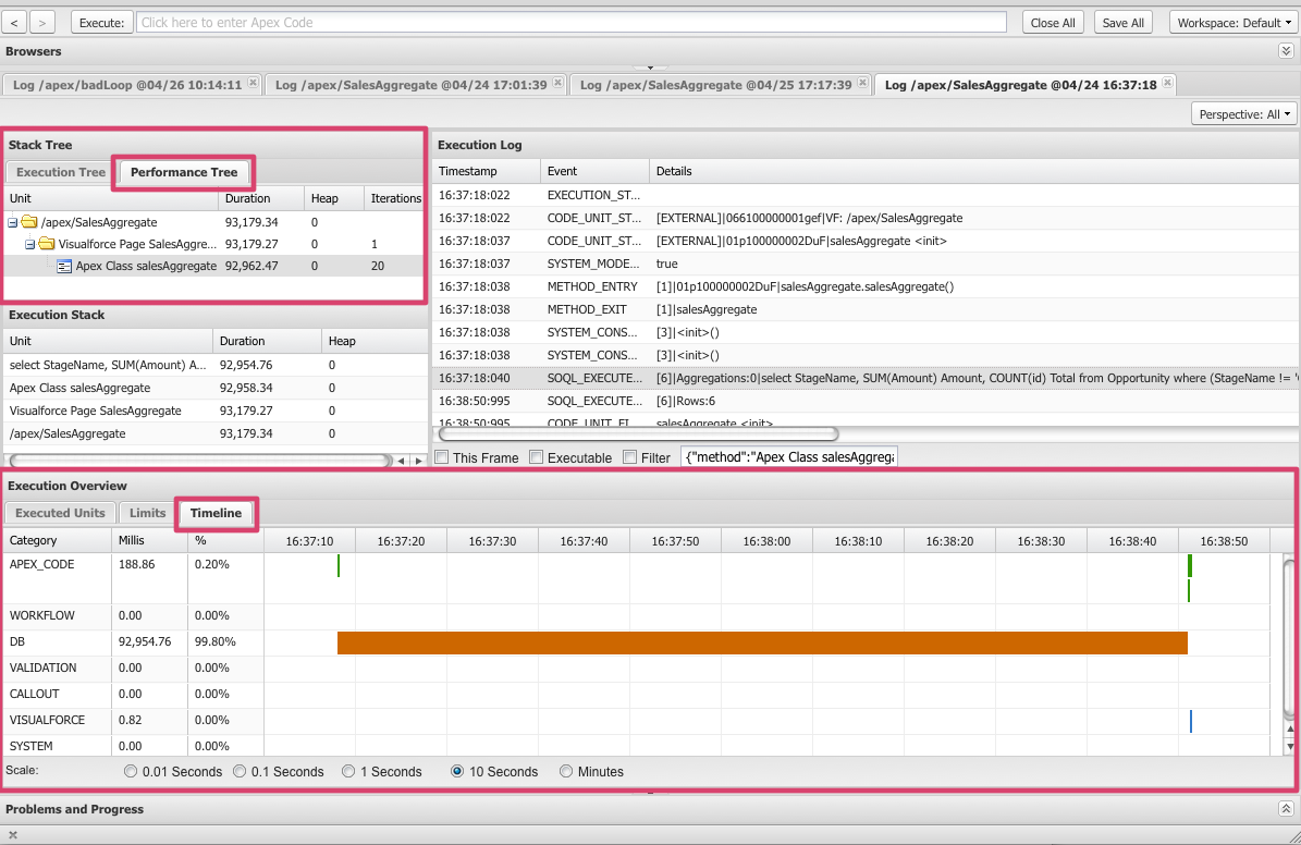 Force.com Performance Profiling Using the Developer Console