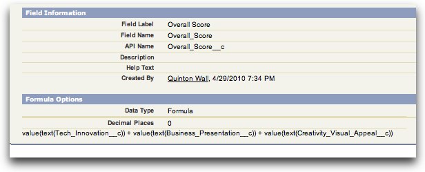 Presentation Custom Field_ Overall Score ~ salesforce.com - Developer Edition