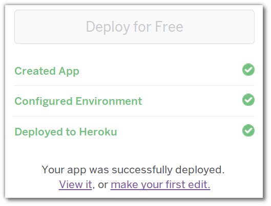 Heroku Button Node.js App example deployed