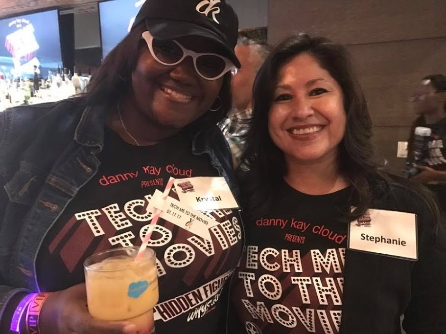 Organizer Krystal Carter (left) and panelist Stephanie Herrera (right) at Tech Me to the Movies STEM event in Houston